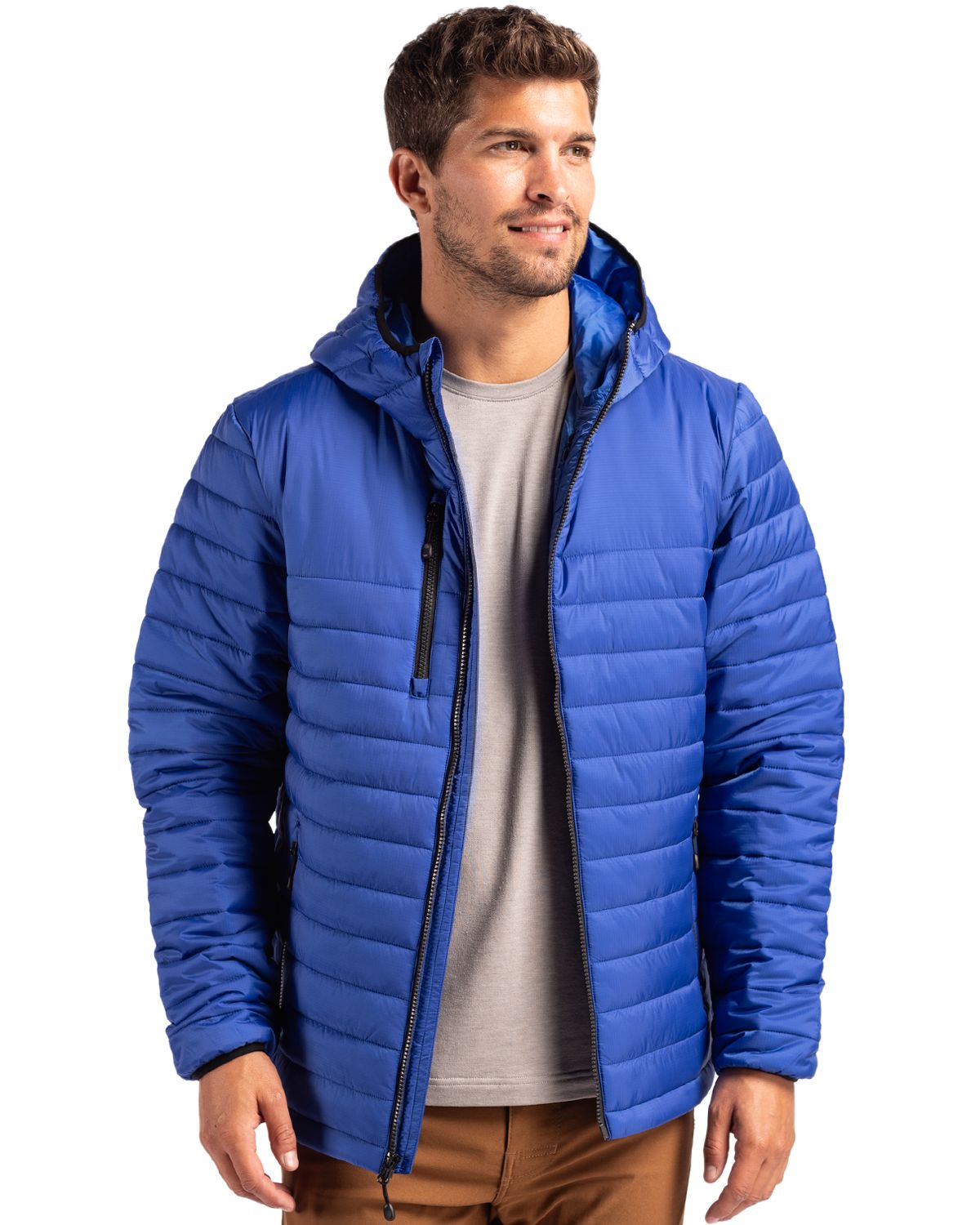 Clique Men's Valhalla Recycled Insulated Puffer Full Zip Hooded Jacket-5