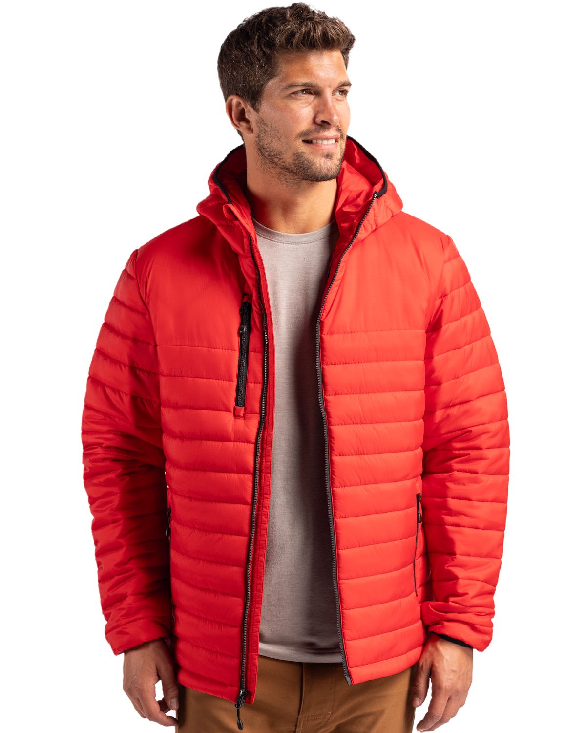 Clique Men's Valhalla Recycled Insulated Puffer Full Zip Hooded Jacket-6