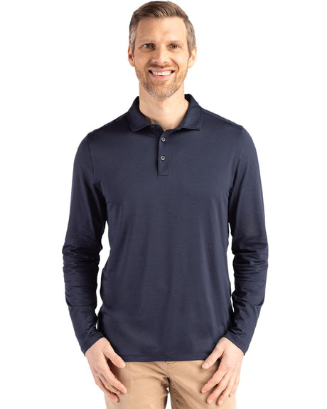 Cutter & Buck Men's Coastline Recycled Double Peached Long Sleeve Polo-1