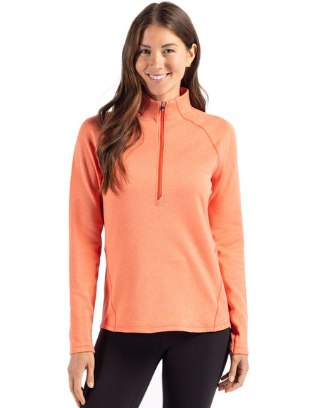 Cutter & Buck Women's Peshastin Recycled GridFleece Half Zip Pullover-1