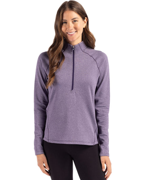 Cutter & Buck Women's Peshastin Recycled GridFleece Half Zip Pullover-1