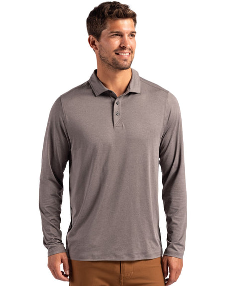 Cutter & Buck Men's Coastline Recycled Double Peached Long Sleeve Polo-1