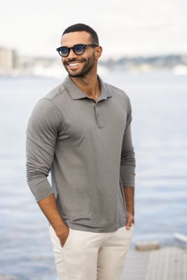 Cutter & Buck Men's Coastline Recycled Double Peached Long Sleeve Polo-9