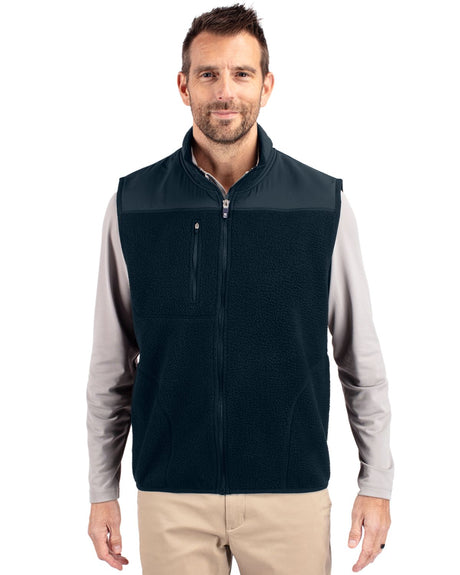 Cutter & Buck Men's Cascade Epic Comfort Recycled Sherpa Fleece Full Zip Vest-1