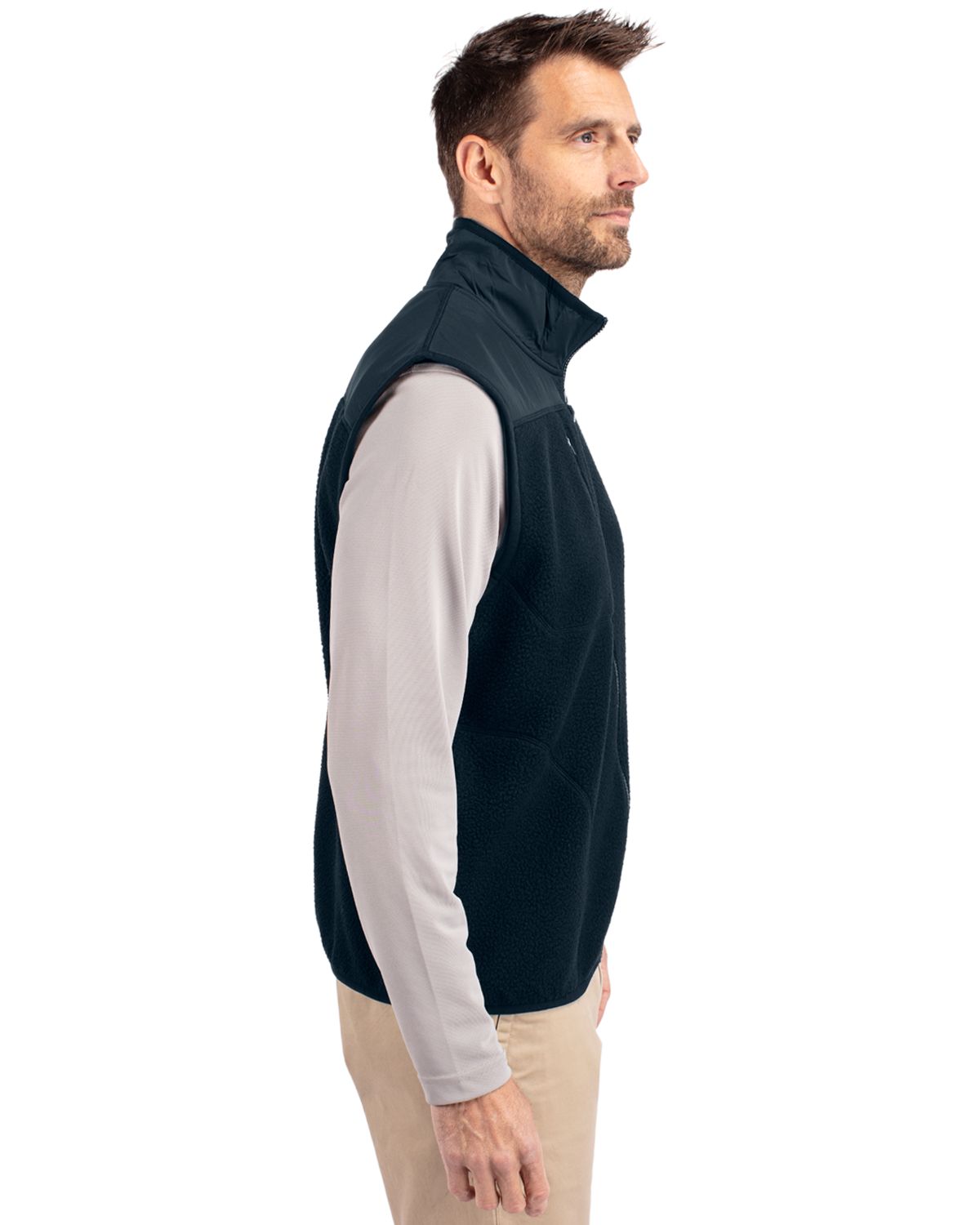 Cutter & Buck Men's Cascade Epic Comfort Recycled Sherpa Fleece Full Zip Vest-3