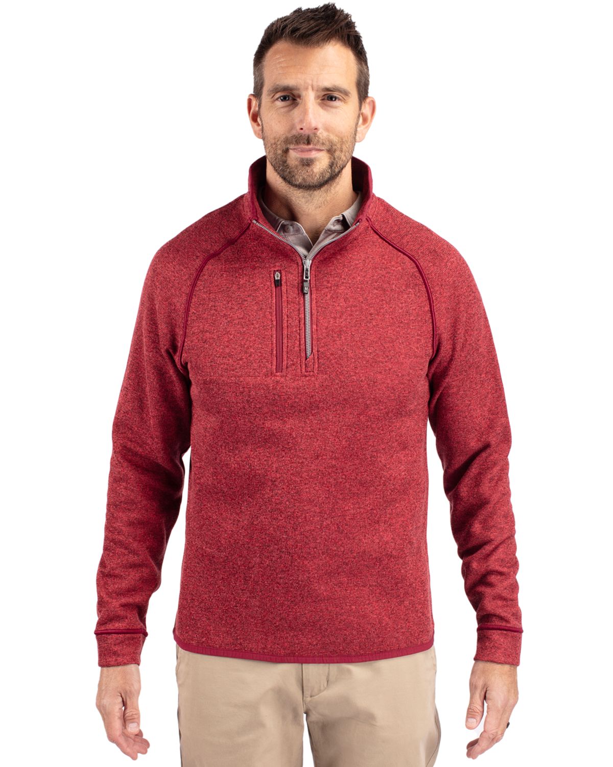 Cutter & Buck Men's Mainsail Sweater-Knit Half Zip Jacket-4