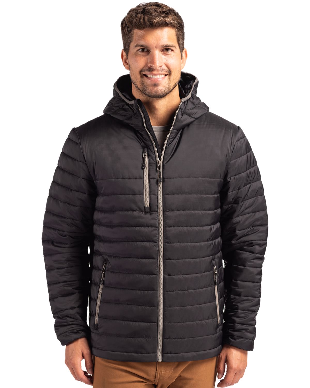 Clique Men's Valhalla Recycled Insulated Puffer Full Zip Hooded Jacket-1