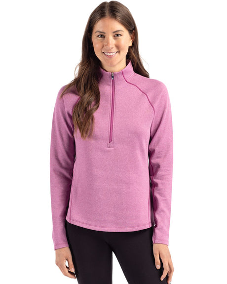 Cutter & Buck Women's Peshastin Recycled GridFleece Half Zip Pullover-1