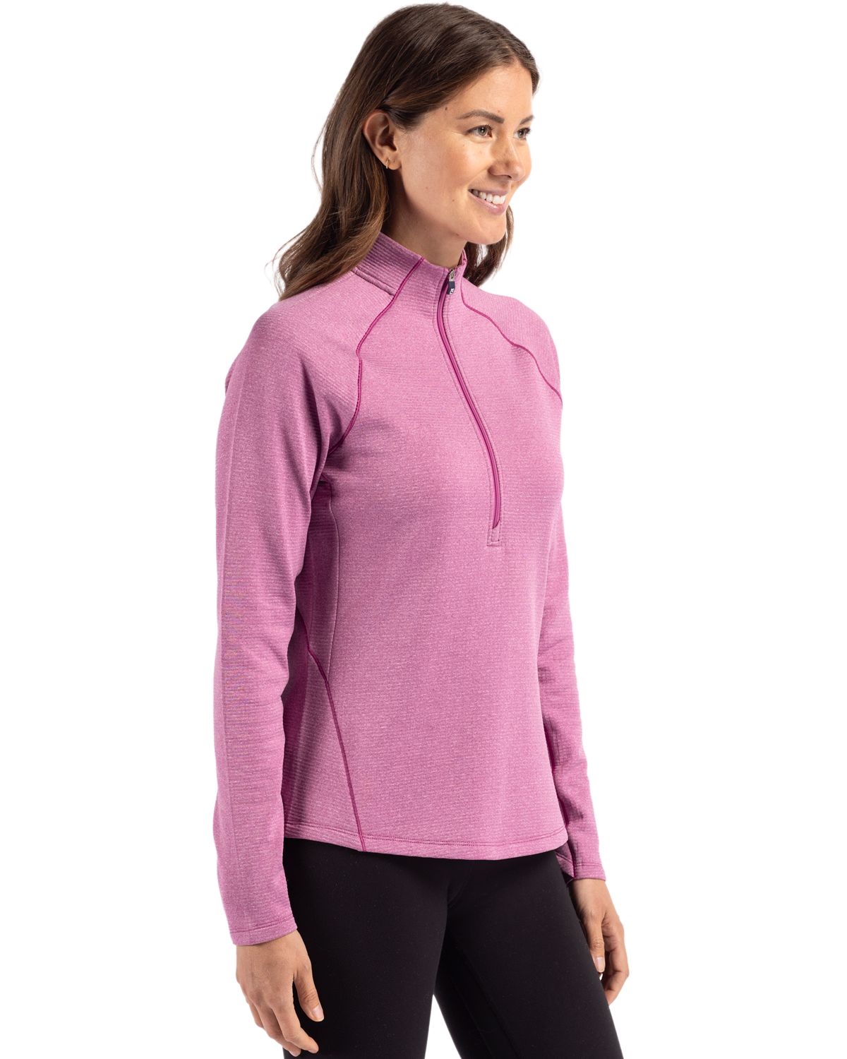 Cutter & Buck Women's Peshastin Recycled GridFleece Half Zip Pullover-7