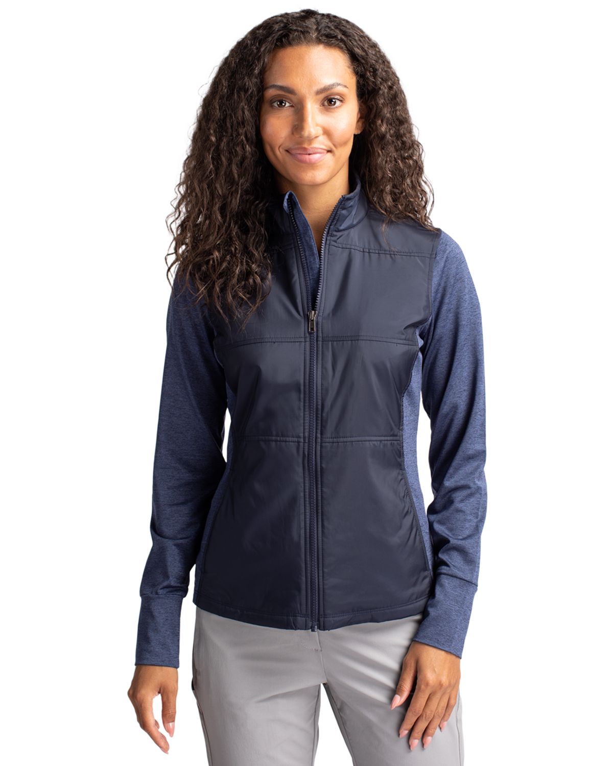 Cutter & Buck Women's Stealth Recycled Hybrid Quilted Windbreaker Jacket-10