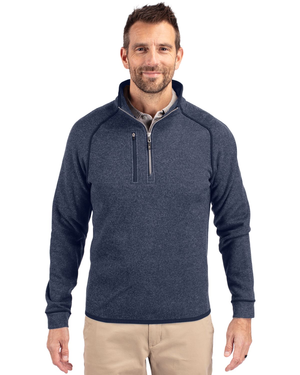Cutter & Buck Men's Mainsail Sweater-Knit Half Zip Jacket-4