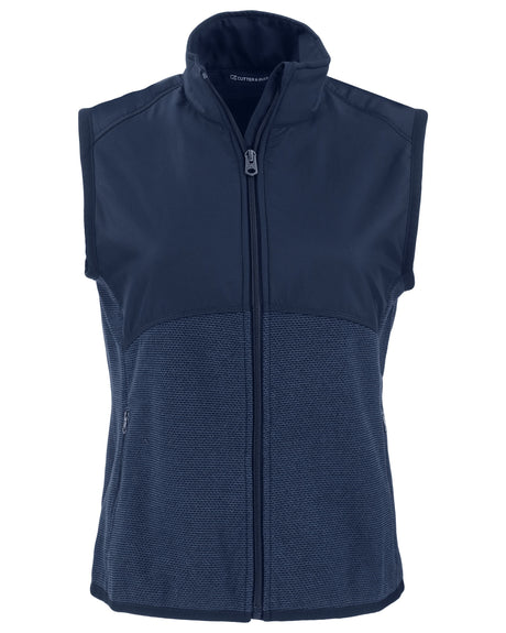Cutter & Buck Women's Hunts Point Recycled Fleece Hybrid Full Zip Vest-1