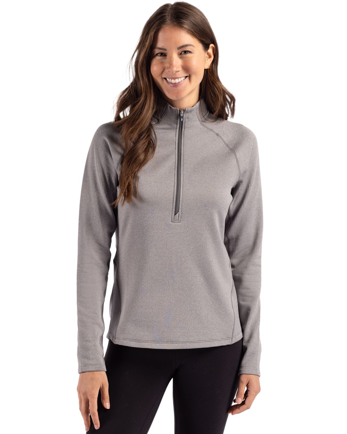 Cutter & Buck Women's Peshastin Recycled GridFleece Half Zip Pullover-6