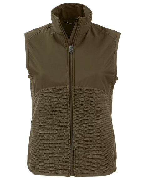 Cutter & Buck Women's Hunts Point Recycled Fleece Hybrid Full Zip Vest-1