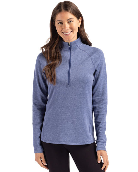 Cutter & Buck Women's Peshastin Recycled GridFleece Half Zip Pullover-1
