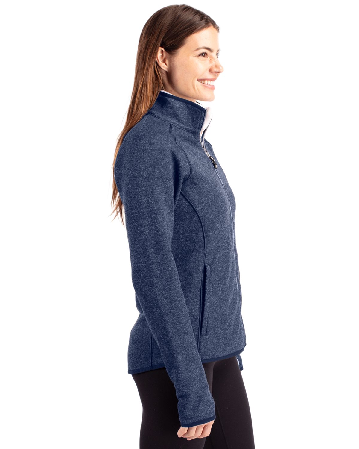 Cutter & Buck Women's Mainsail Sweater-Knit Full Zip Jacket-3