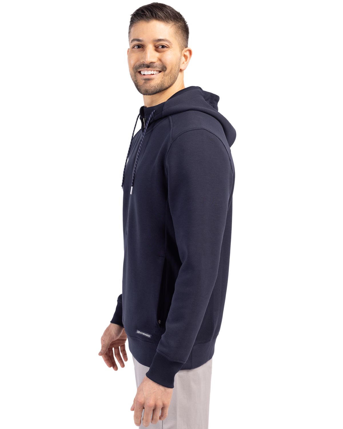 Cutter & Buck Men's Roam Recycled Buttery-Soft Knit Half Zip Hooded Pullover-3