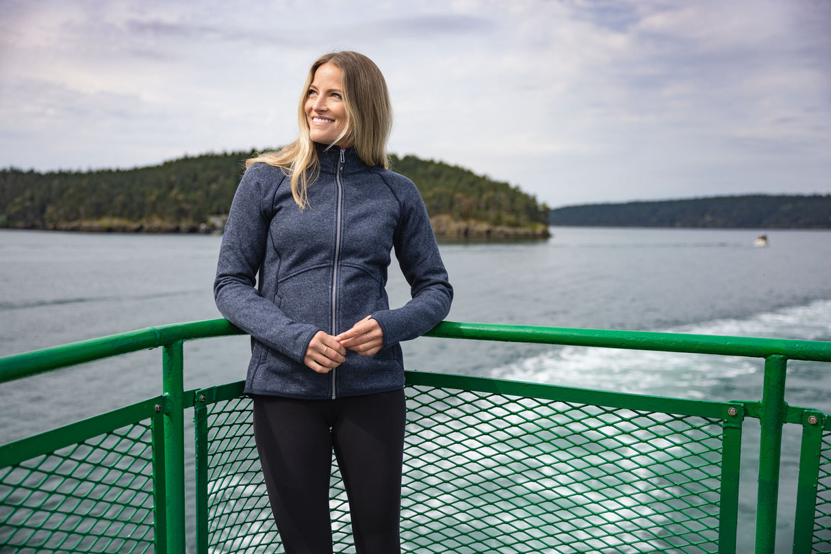Cutter & Buck Women's Mainsail Sweater-Knit Full Zip Jacket-7