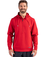 Cutter & Buck Men's Roam Recycled Buttery-Soft Knit Half Zip Hooded Pullover-1