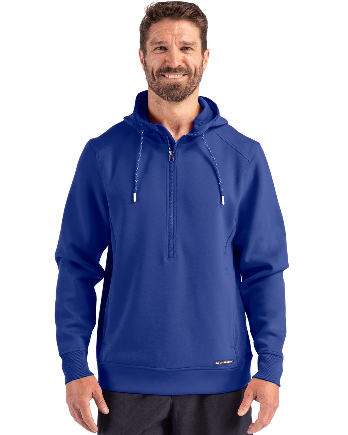 Cutter & Buck Men's Roam Recycled Buttery-Soft Knit Half Zip Hooded Pullover-5