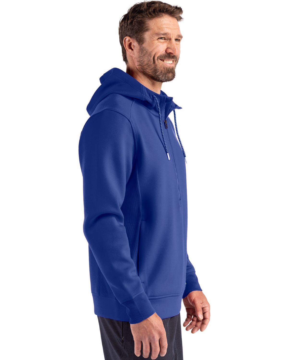 Cutter & Buck Men's Roam Recycled Buttery-Soft Knit Half Zip Hooded Pullover-7