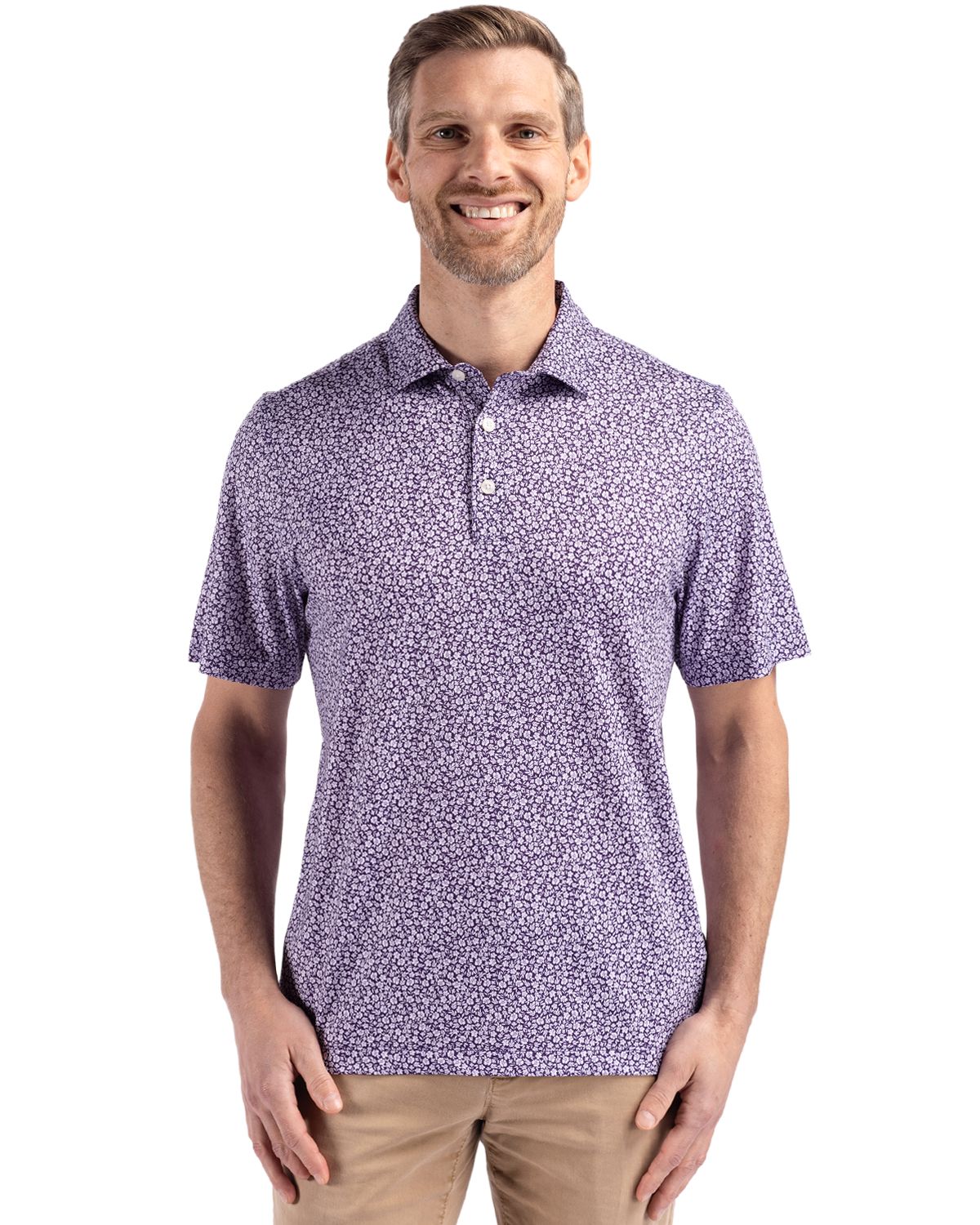 Cutter & Buck Men's Pike Recycled Flora Print Polo-4