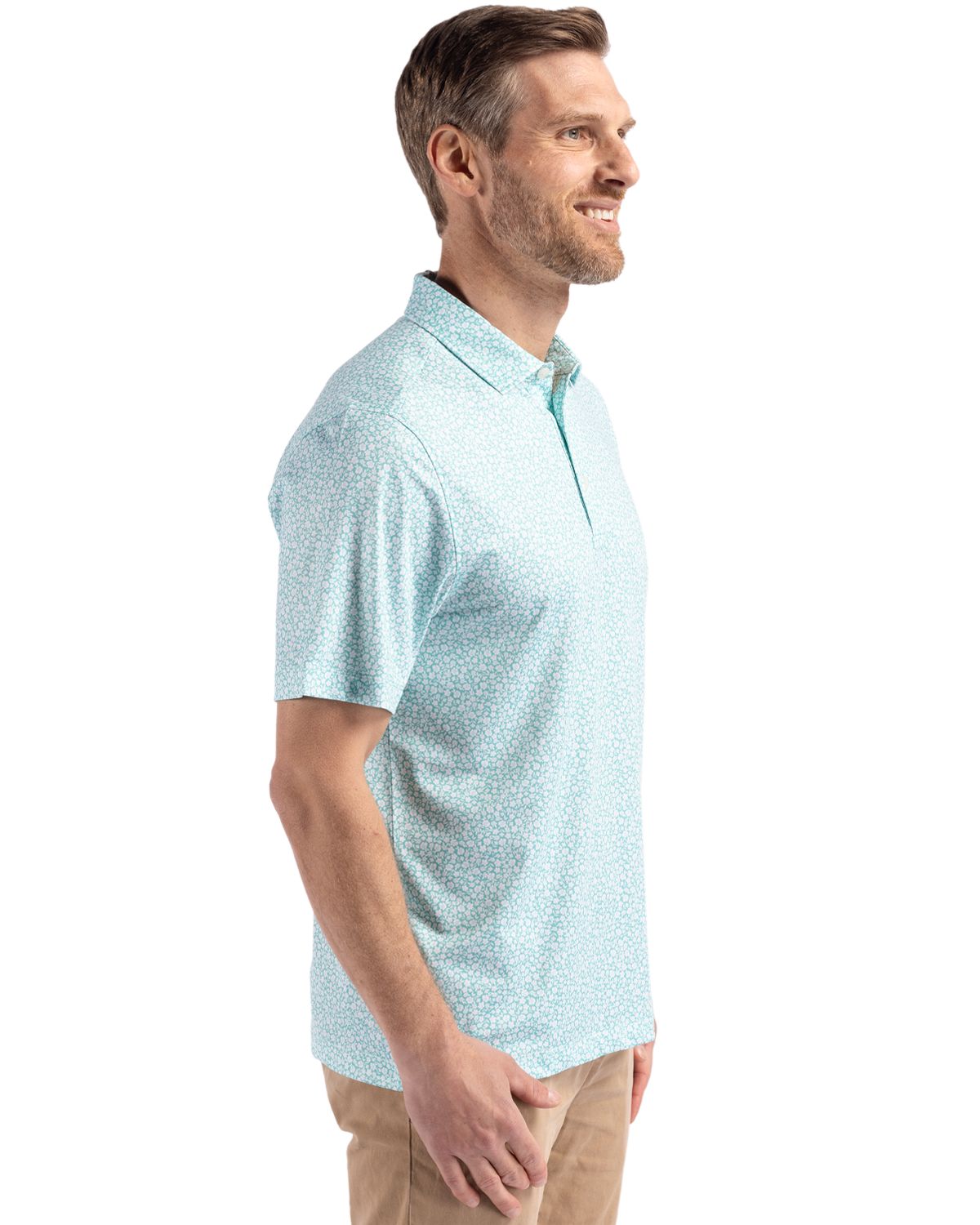 Cutter & Buck Men's Pike Recycled Flora Print Polo-6