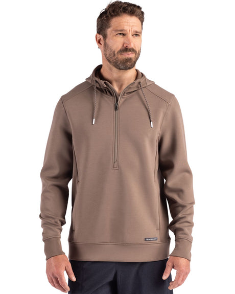 Cutter & Buck Men's Roam Recycled Buttery-Soft Knit Half Zip Hooded Pullover-1