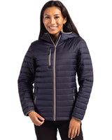 Clique Women's Valhalla Recycled Insulated Puffer Full Zip Hooded Jacket-3