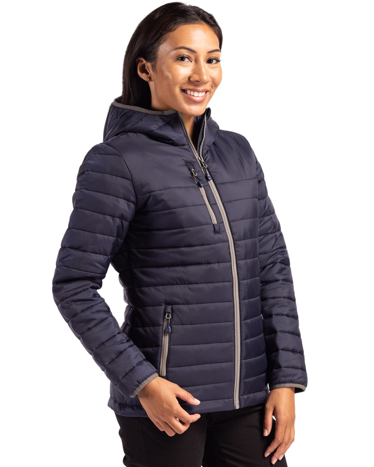 Clique Women's Valhalla Recycled Insulated Puffer Full Zip Hooded Jacket-5