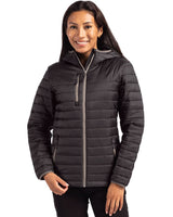 Clique Women's Valhalla Recycled Insulated Puffer Full Zip Hooded Jacket-1