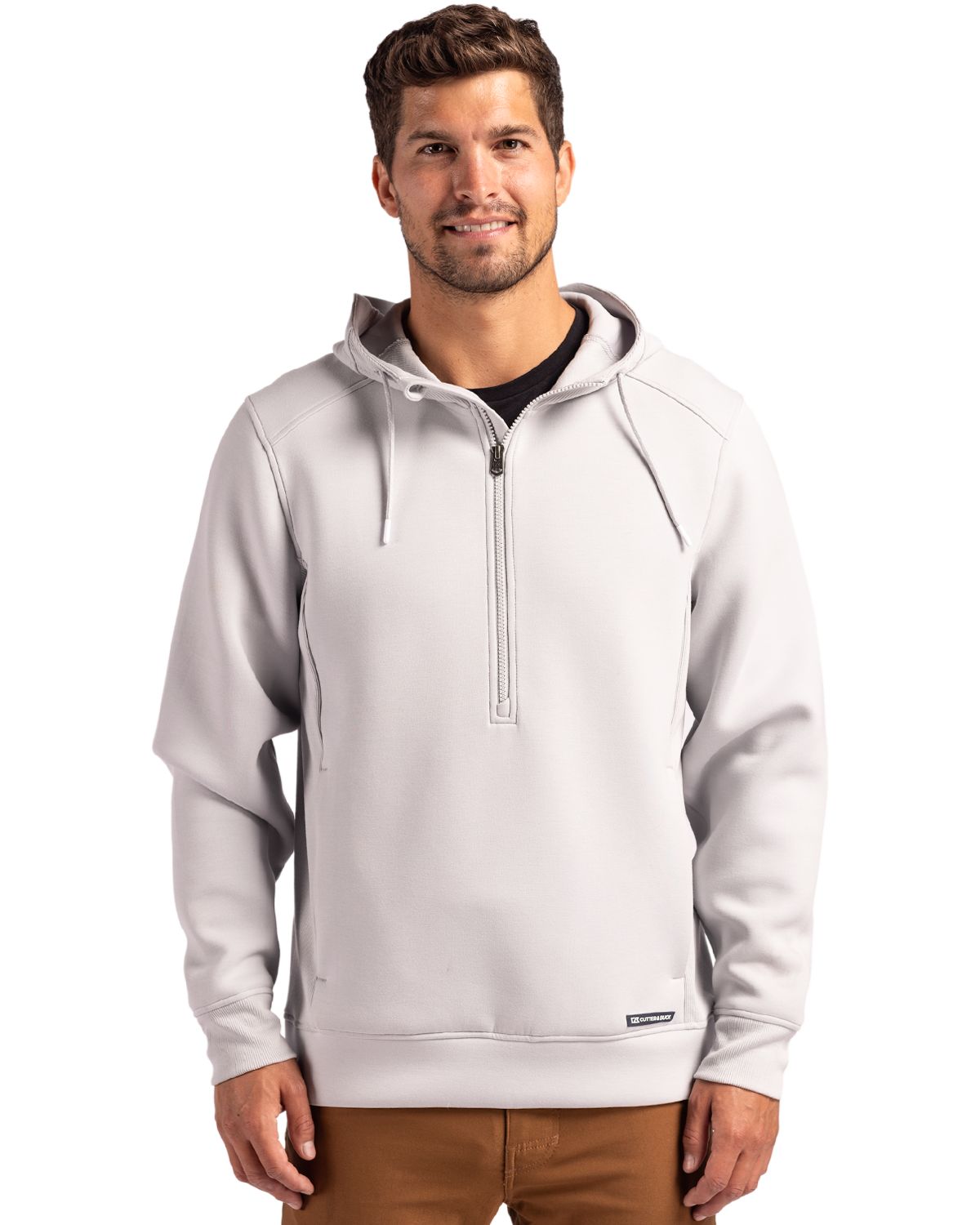 Cutter & Buck Men's Roam Recycled Buttery-Soft Knit Half Zip Hooded Pullover-5