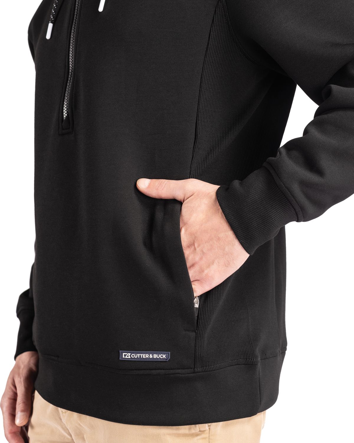 Cutter & Buck Men's Roam Recycled Buttery-Soft Knit Half Zip Hooded Pullover-7