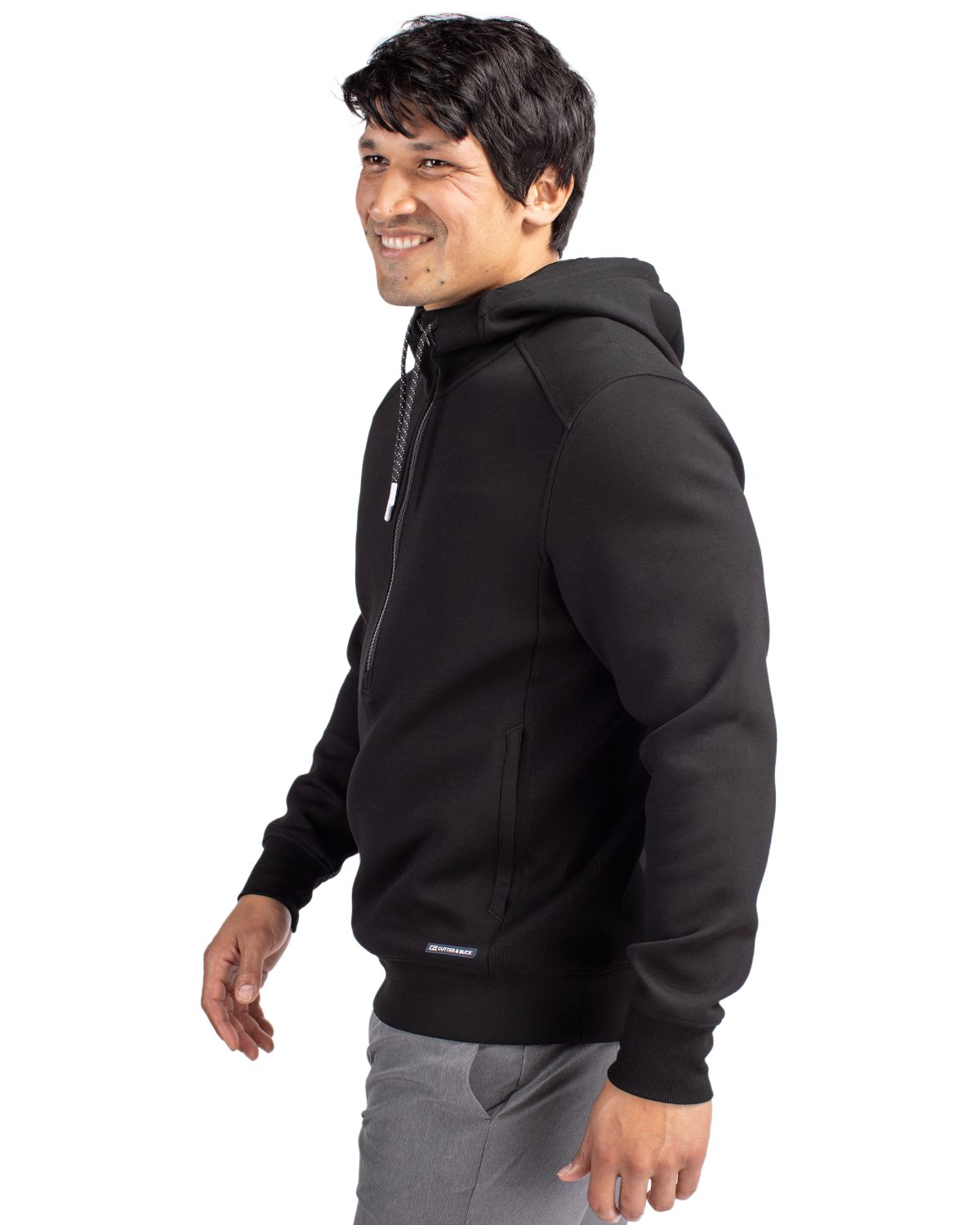 Cutter & Buck Men's Roam Recycled Buttery-Soft Knit Half Zip Hooded Pullover-13