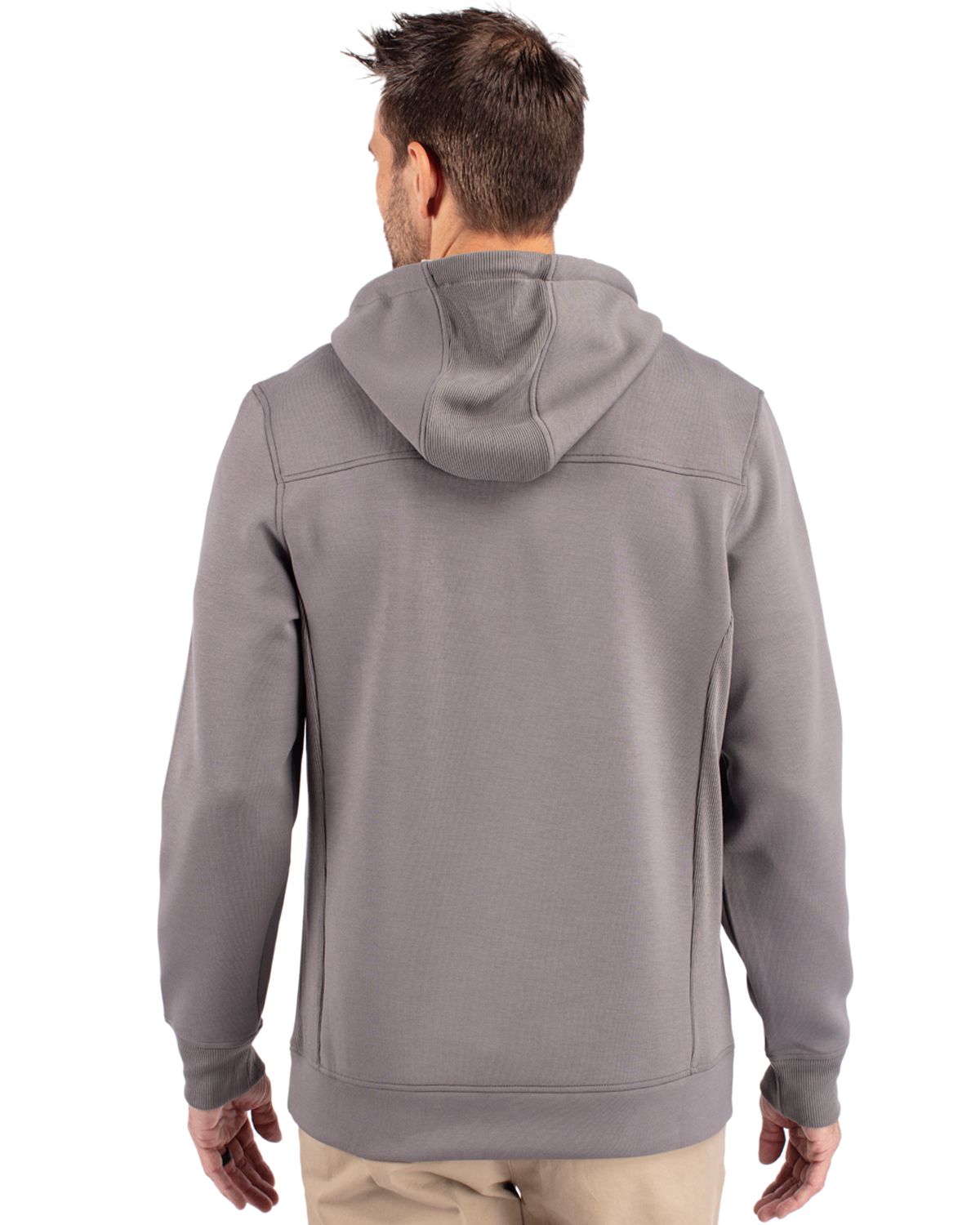 Cutter & Buck Men's Roam Recycled Buttery-Soft Knit Half Zip Hooded Pullover-6