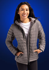Clique Women's Valhalla Recycled Insulated Puffer Full Zip Hooded Jacket-1