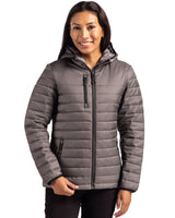 Clique Women's Valhalla Recycled Insulated Puffer Full Zip Hooded Jacket-2