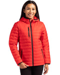 Clique Women's Valhalla Recycled Insulated Puffer Full Zip Hooded Jacket-1