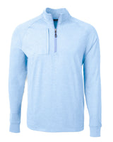 Cutter & Buck Men's Adapt Recycled Soft Knit Stretch Heathered Quarter Zip Pullover-1