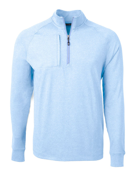 Cutter & Buck Men's Adapt Recycled Soft Knit Stretch Heathered Quarter Zip Pullover-1