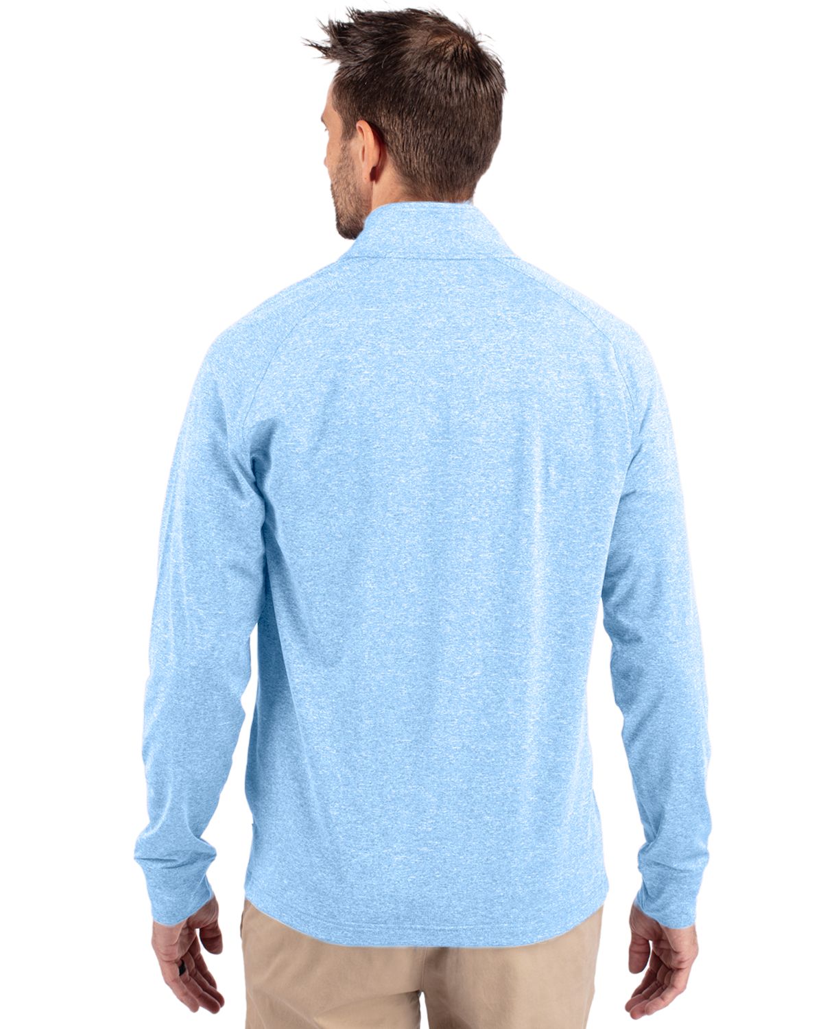Cutter & Buck Men's Adapt Recycled Soft Knit Stretch Heathered Quarter Zip Pullover-5