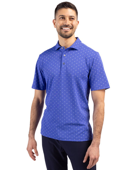 Cutter & Buck Men's Virtue Recycled Tile Print Featherlight Pique Polo-1
