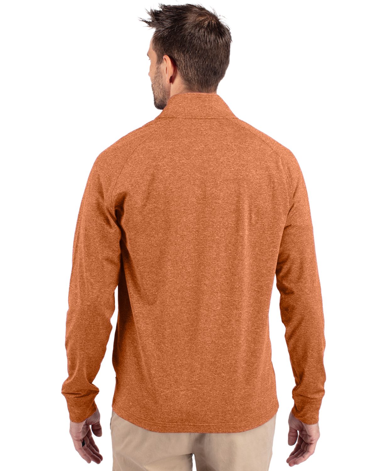 Cutter & Buck Men's Adapt Recycled Soft Knit Stretch Heathered Quarter Zip Pullover-5
