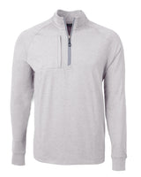 Cutter & Buck Men's Adapt Recycled Soft Knit Stretch Heathered Quarter Zip Pullover-1