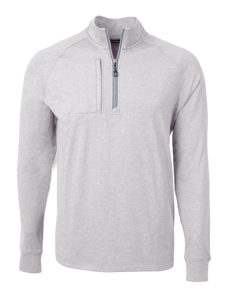 Cutter & Buck Men's Adapt Recycled Soft Knit Stretch Heathered Quarter Zip Pullover-1