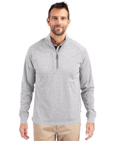 Cutter & Buck Men's Adapt Recycled Soft Knit Stretch Heathered Quarter Zip Pullover-6