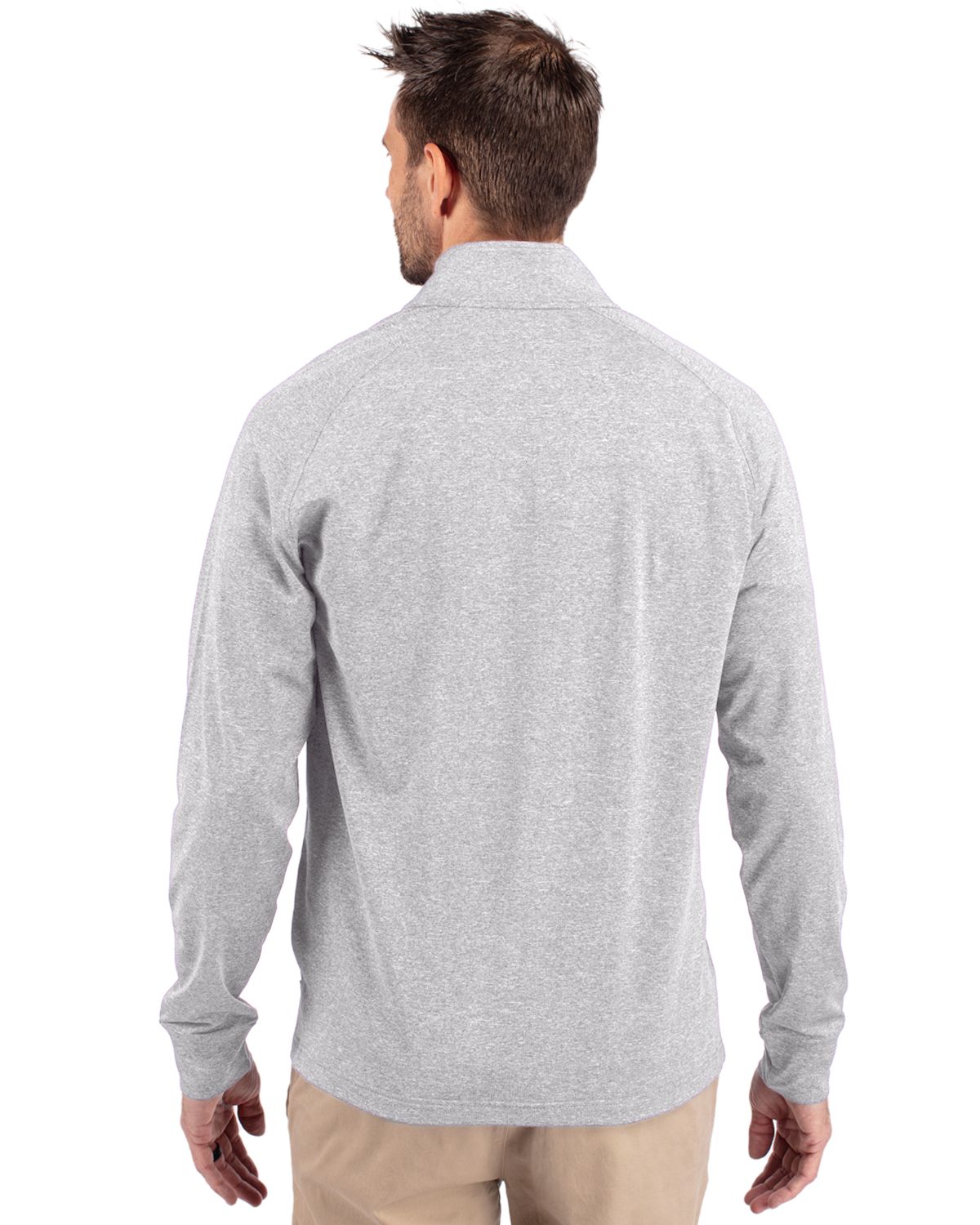 Cutter & Buck Men's Adapt Recycled Soft Knit Stretch Heathered Quarter Zip Pullover-7