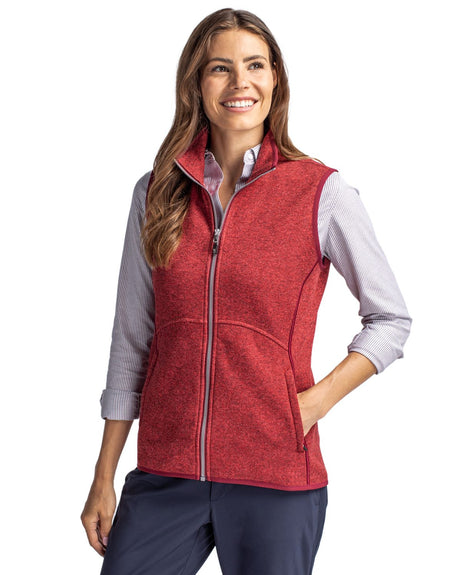 Cutter & Buck Women's Mainsail Sweater-Knit Full Zip Vest-1