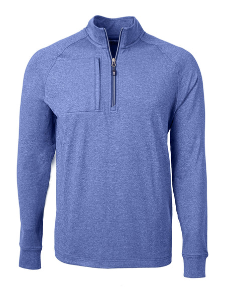 Cutter & Buck Men's Adapt Recycled Soft Knit Stretch Heathered Quarter Zip Pullover-1