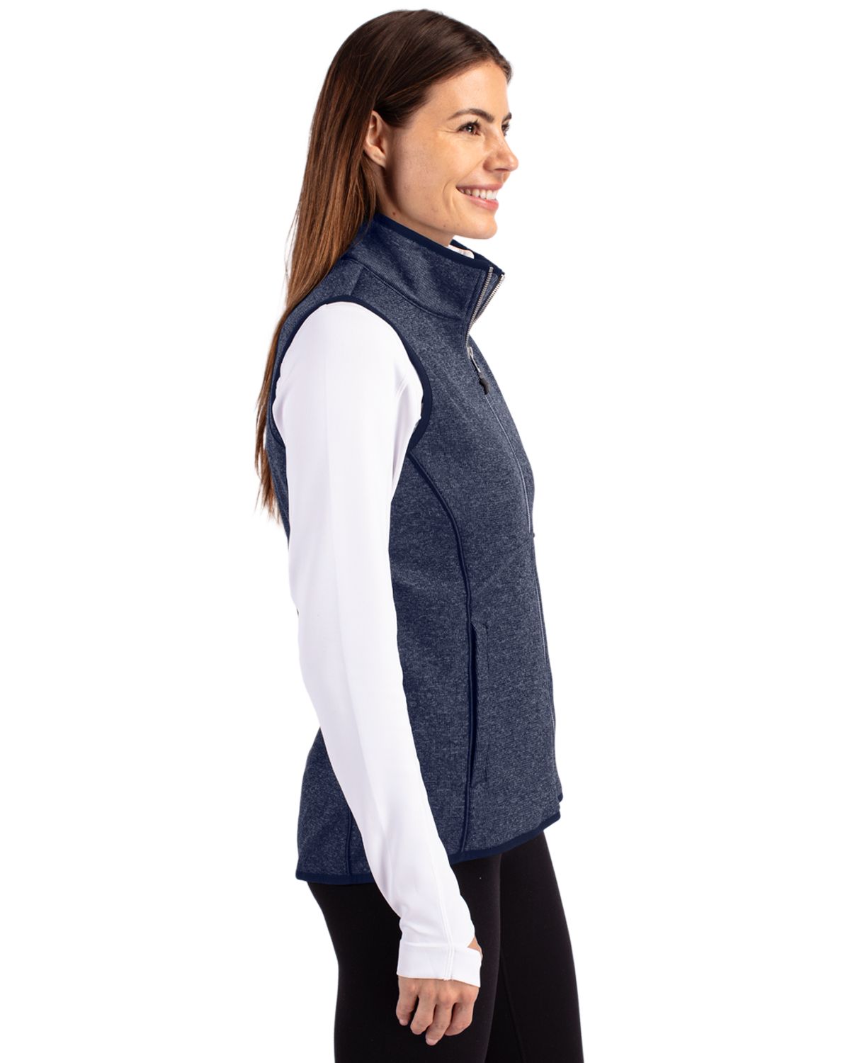 Cutter & Buck Women's Mainsail Sweater-Knit Full Zip Vest-2